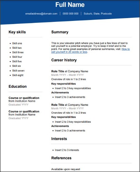 Resume example